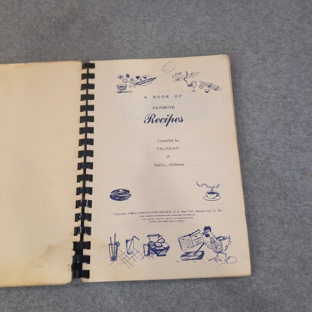 Vintage 1968 Cleburne Cookery Heflin Alabama Community Cookbook Spiral Bound - Picture 2 of 3